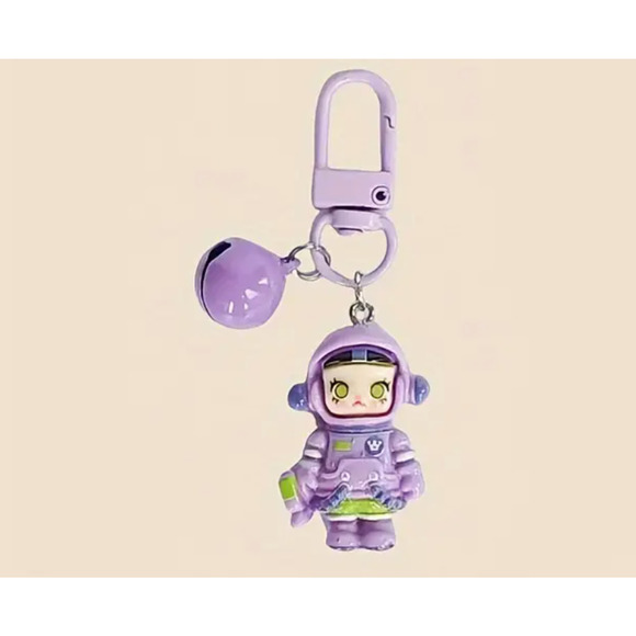 Skull Panda Phone Charm Keychain - Purple - Picture 4 of 4